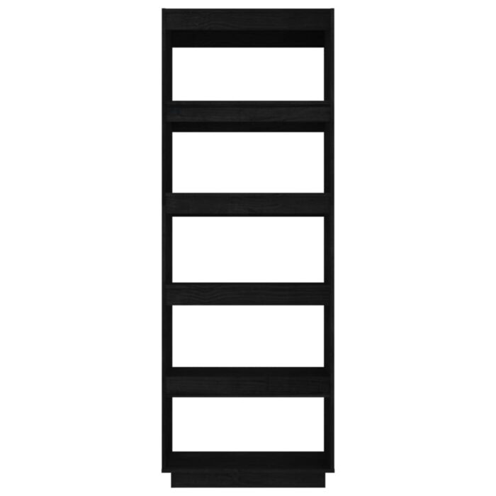 Bibliothèque/Séparateur de pièce Noir 60x35x167 cm Pin massif – Image 3