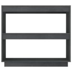 Bibliothèque Gris 80x35x71 cm Bois de pin massif – Image 4