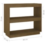 Bibliothèque Marron miel 80x35x71 cm Bois de pin massif – Image 6