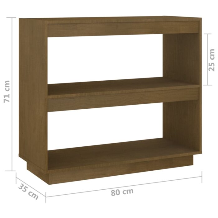 Bibliothèque Marron miel 80x35x71 cm Bois de pin massif – Image 6
