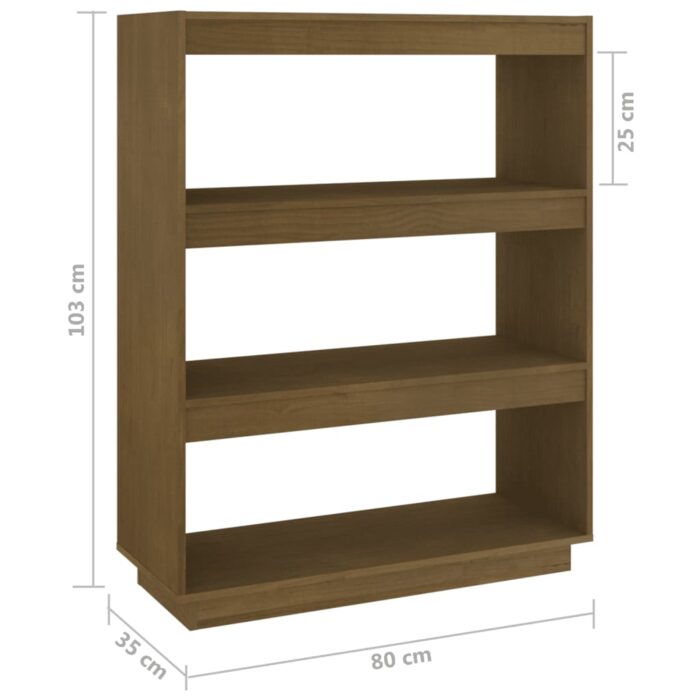 Bibliothèque/Séparateur de pièce Marron miel 80x35x103 cm Pin – Image 6