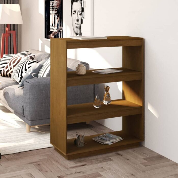 Bibliothèque/Séparateur de pièce Marron miel 80x35x103 cm Pin – Image 1