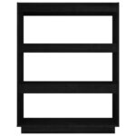 Bibliothèque/Séparateur de pièce Noir 80x35x103 cm Pin massif – Image 4