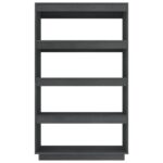 Bibliothèque/Séparateur de pièce Gris 80x35x135 cm Pin massif – Image 4