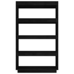 Bibliothèque/Séparateur de pièce Noir 80x35x135 cm Pin massif – Image 4