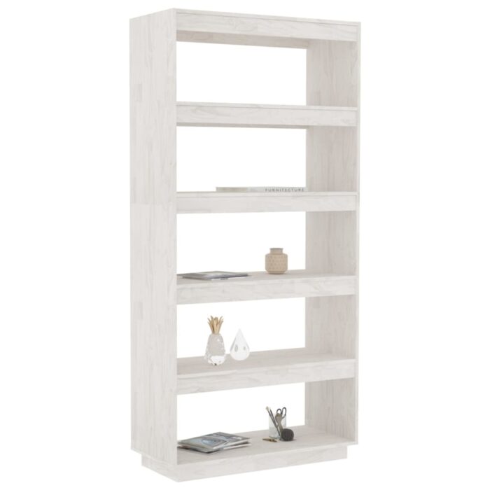 Bibliothèque/Séparateur de pièce Blanc 80x35x167 cm Pin massif – Image 2