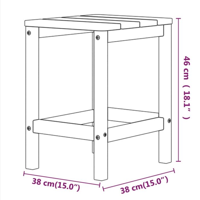 Table de jardin Adirondack Blanc 38x38x46 cm PEHD – Image 5