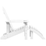 Chaise de jardin Adirondack avec repose-pied PEHD Blanc – Image 2