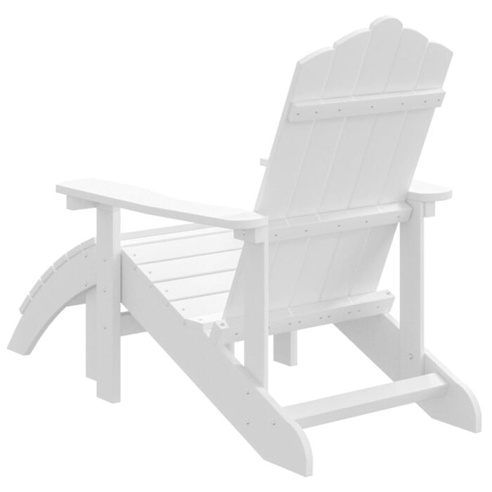 Chaise de jardin Adirondack avec repose-pied PEHD Blanc – Image 3