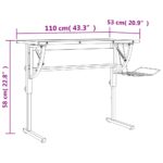 Bureau d'artisanat blanc et gris 110x53x(58-87) cm – Image 5