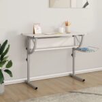 Bureau d'artisanat blanc et gris 110x53x(58-87) cm