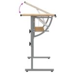 Bureau d'artisanat chêne sonoma et gris 110x53x(58-87) cm – Image 2