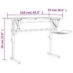 Bureau d'artisanat chêne sonoma et gris 110x53x(58-87) cm – Image 5