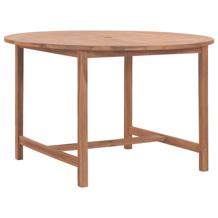 Table de salle à manger de jardin Ø110x75cm Bois massif de teck – Image 1