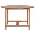 Table de salle à manger de jardin Ø110x75cm Bois massif de teck – Image 2