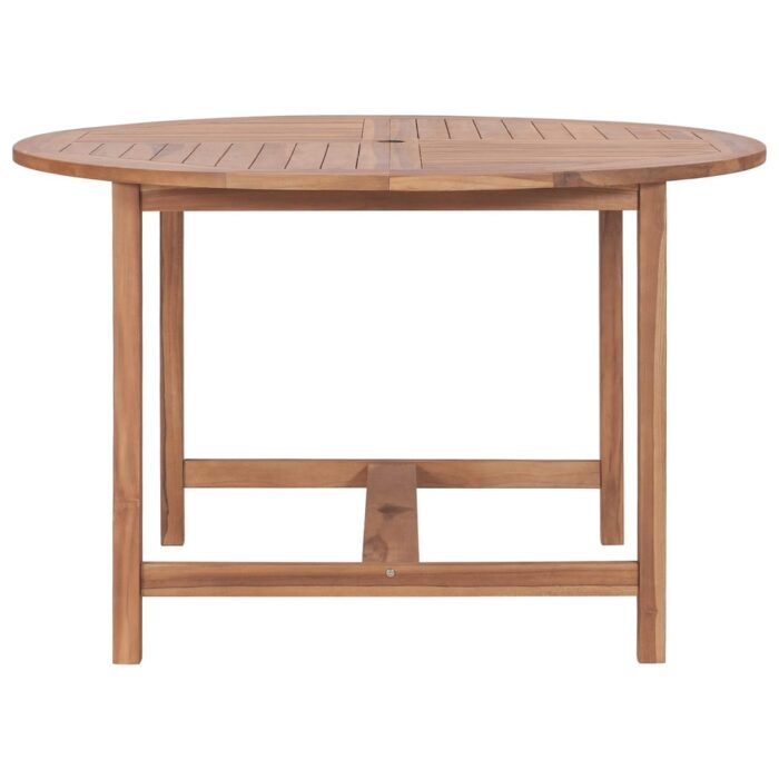 Table de salle à manger de jardin Ø110x75cm Bois massif de teck – Image 2