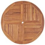 Table de salle à manger de jardin Ø110x75cm Bois massif de teck – Image 3