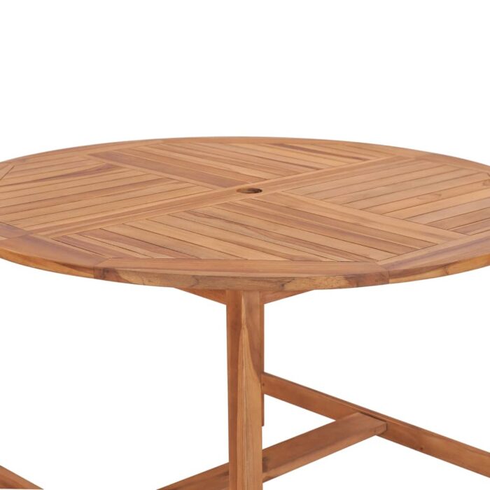 Table de salle à manger de jardin Ø110x75cm Bois massif de teck – Image 4