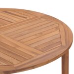 Table de salle à manger de jardin Ø110x75cm Bois massif de teck – Image 6