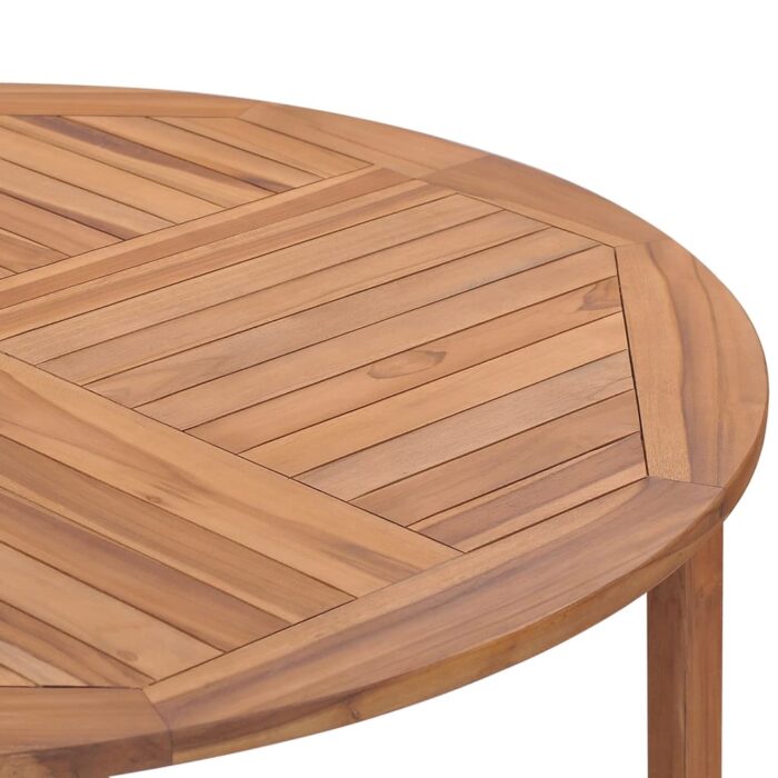 Table de salle à manger de jardin Ø110x75cm Bois massif de teck – Image 6