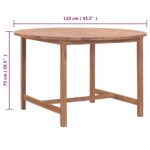 Table de salle à manger de jardin Ø110x75cm Bois massif de teck – Image 7