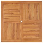 Table à dîner de jardin 110x110x75 cm Bois massif de teck – Image 3