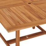 Table à dîner de jardin 110x110x75 cm Bois massif de teck – Image 4