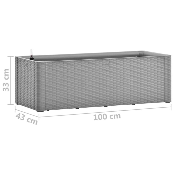 Lit surélevé de jardin avec système d'arrosage Gris 100x43x33cm – Image 5