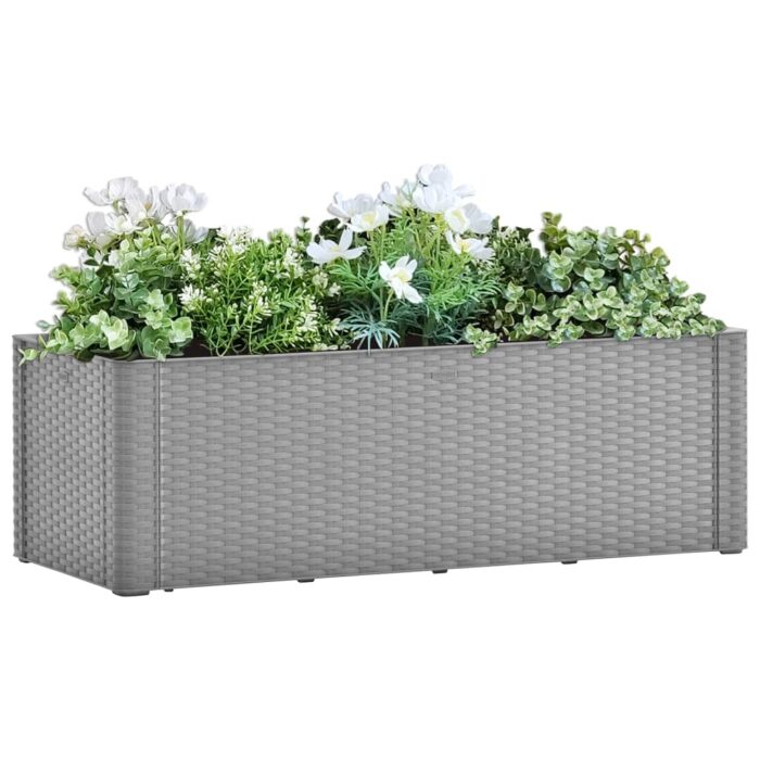 Lit surélevé de jardin avec système d'arrosage Gris 100x43x33cm – Image 1