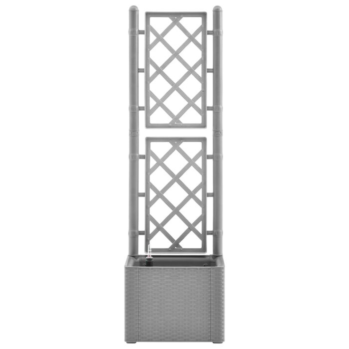 Lit surélevé de jardin et treillis et système d'arrosage Gris – Image 2