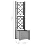 Jardinière avec treillis 43x43x142 cm PP Gris pierre – Image 6