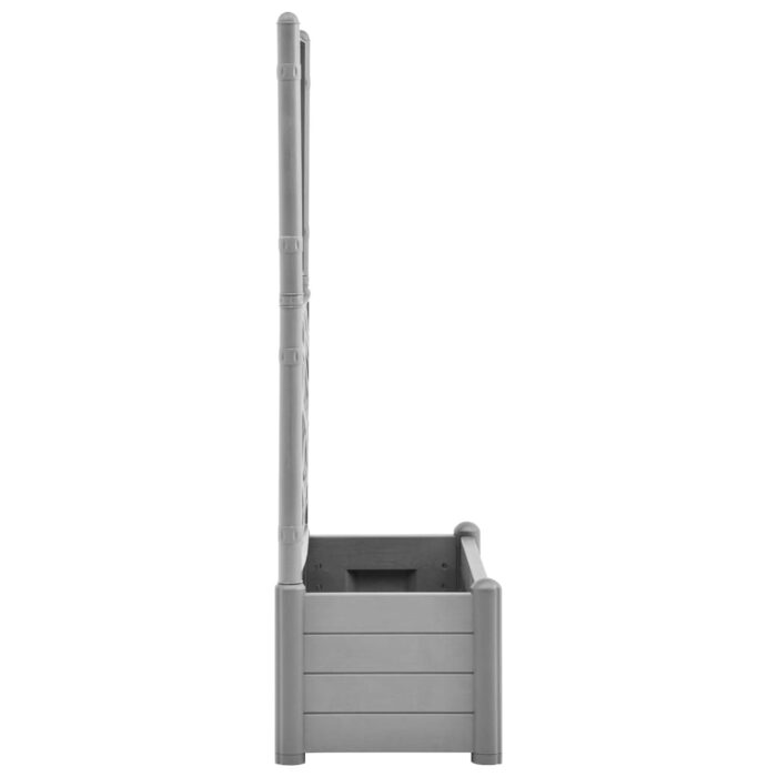 Jardinière avec treillis 100x43x142 cm PP Gris pierre – Image 2