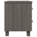 Table de chevet HAMAR Gris clair 40x35x44,5 cm Bois pin massif – Image 3