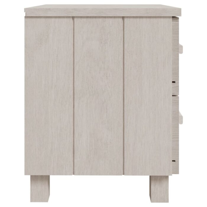 Tables de chevet HAMAR 2 pcs Blanc 40x35x44,5 cm Bois massif – Image 4