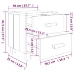 Tables de chevet HAMAR 2 pcs Blanc 40x35x44,5 cm Bois massif – Image 7