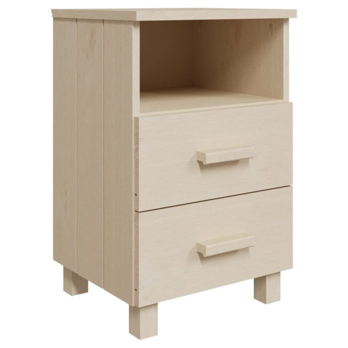 Tables de chevet HAMAR 2 pcs Marron miel 40x35x62cm Bois massif – Image 2