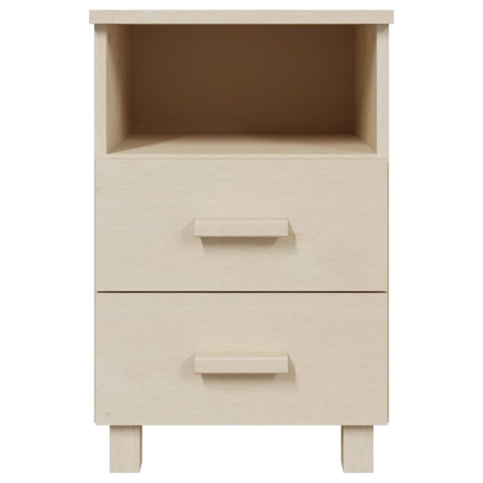Tables de chevet HAMAR 2 pcs Marron miel 40x35x62cm Bois massif – Image 3