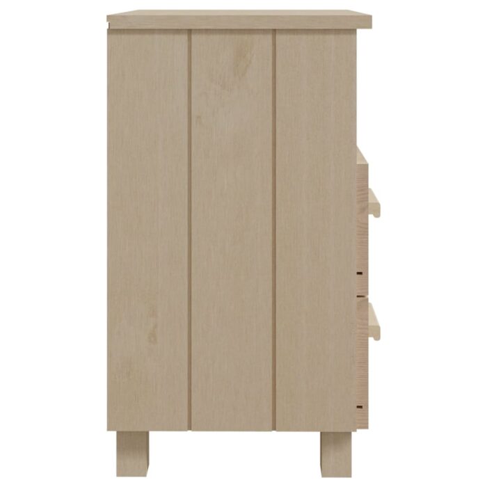 Tables de chevet HAMAR 2 pcs Marron miel 40x35x62cm Bois massif – Image 4
