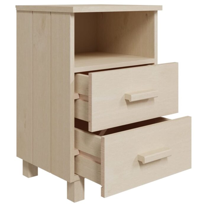 Tables de chevet HAMAR 2 pcs Marron miel 40x35x62cm Bois massif – Image 5