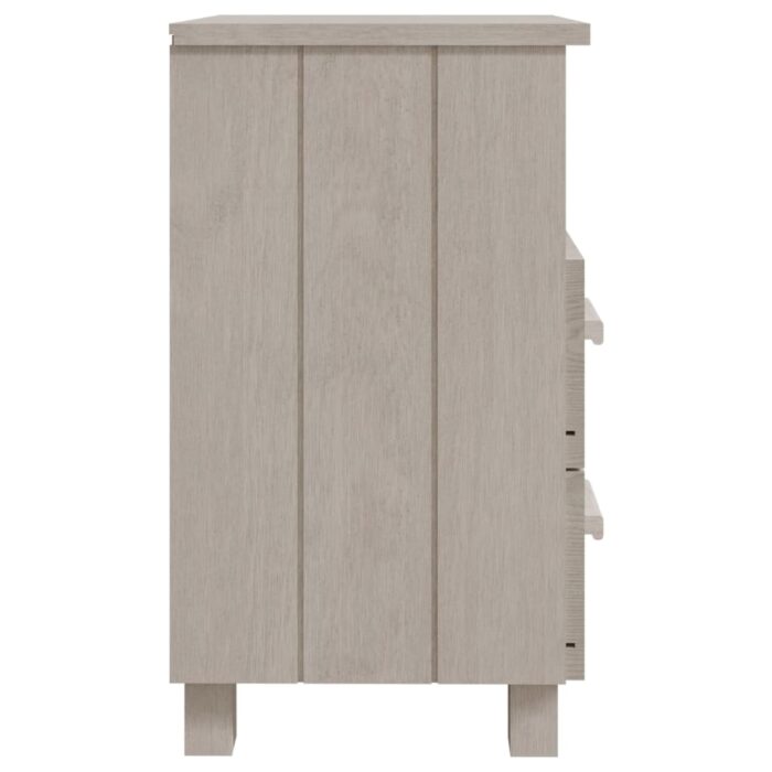 Tables de chevet HAMAR 2 pcs Blanc 40x35x62 cm Bois massif – Image 4