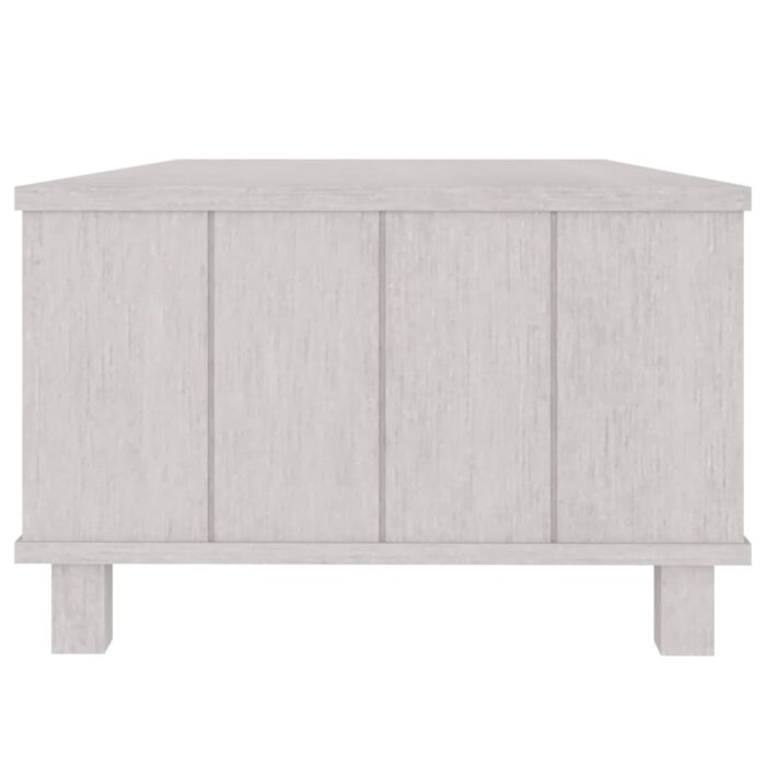 Table basse HAMAR Blanc 100x55x35 cm Bois massif de pin – Image 4
