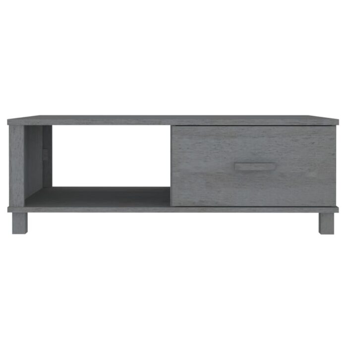 Table basse HAMAR Gris foncé 100x55x35 cm Bois massif de pin – Image 3