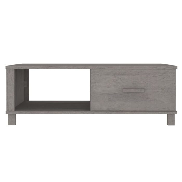 Table basse HAMAR Gris clair 100x55x35 cm Bois massif de pin – Image 3