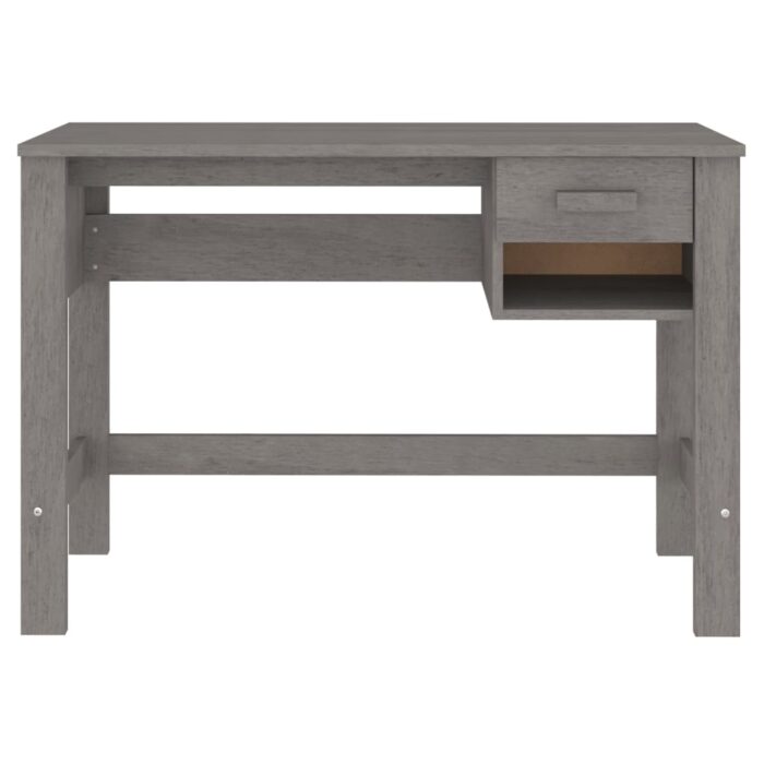 Bureau HAMAR Gris clair 110x40x75 cm Bois massif de pin – Image 3