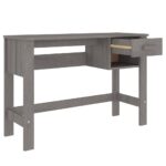 Bureau HAMAR Gris clair 110x40x75 cm Bois massif de pin – Image 5