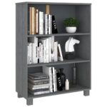 Bibliothèque HAMAR Gris foncé 85x35x112 cm Bois de pin massif – Image 2