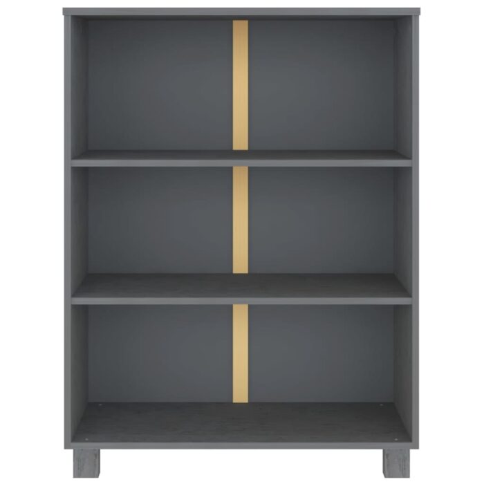 Bibliothèque HAMAR Gris foncé 85x35x112 cm Bois de pin massif – Image 3