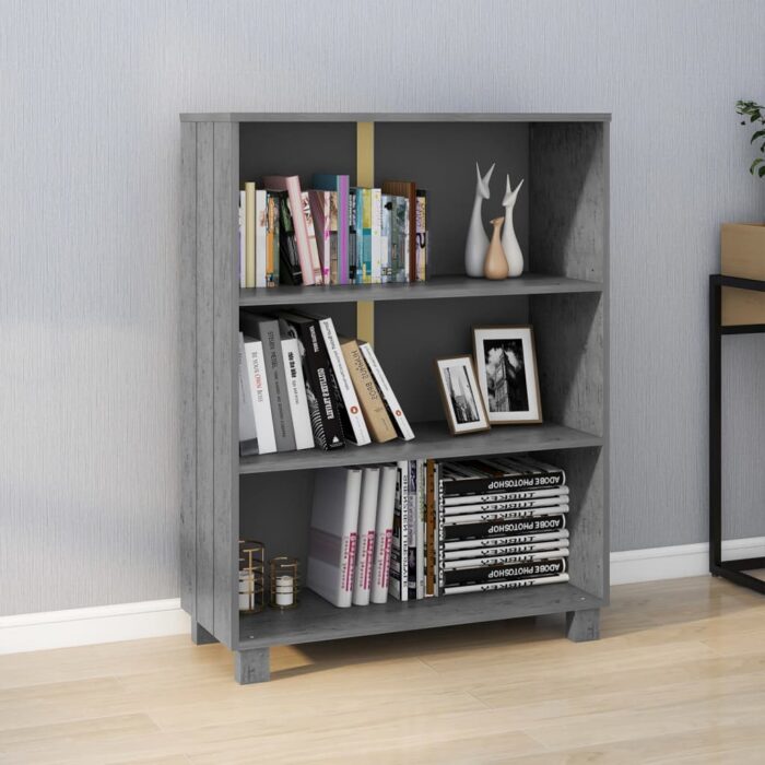 VXL8720286818329_m_en_hd_1.jpg Bibliothèque HAMAR Gris foncé 85x35x112 cm Bois de pin massif – Image 1