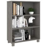 Bibliothèque HAMAR Gris clair 85x35x112 cm Bois de pin massif – Image 2