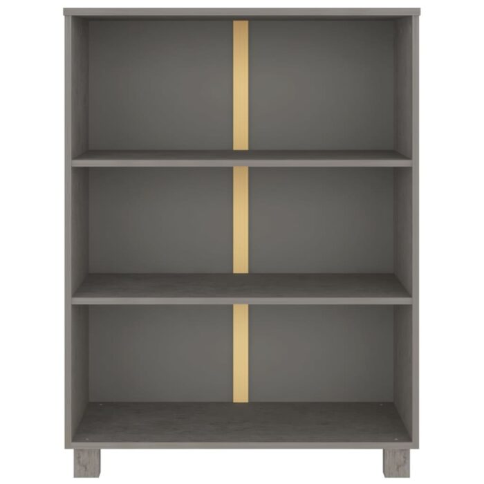 Bibliothèque HAMAR Gris clair 85x35x112 cm Bois de pin massif – Image 3